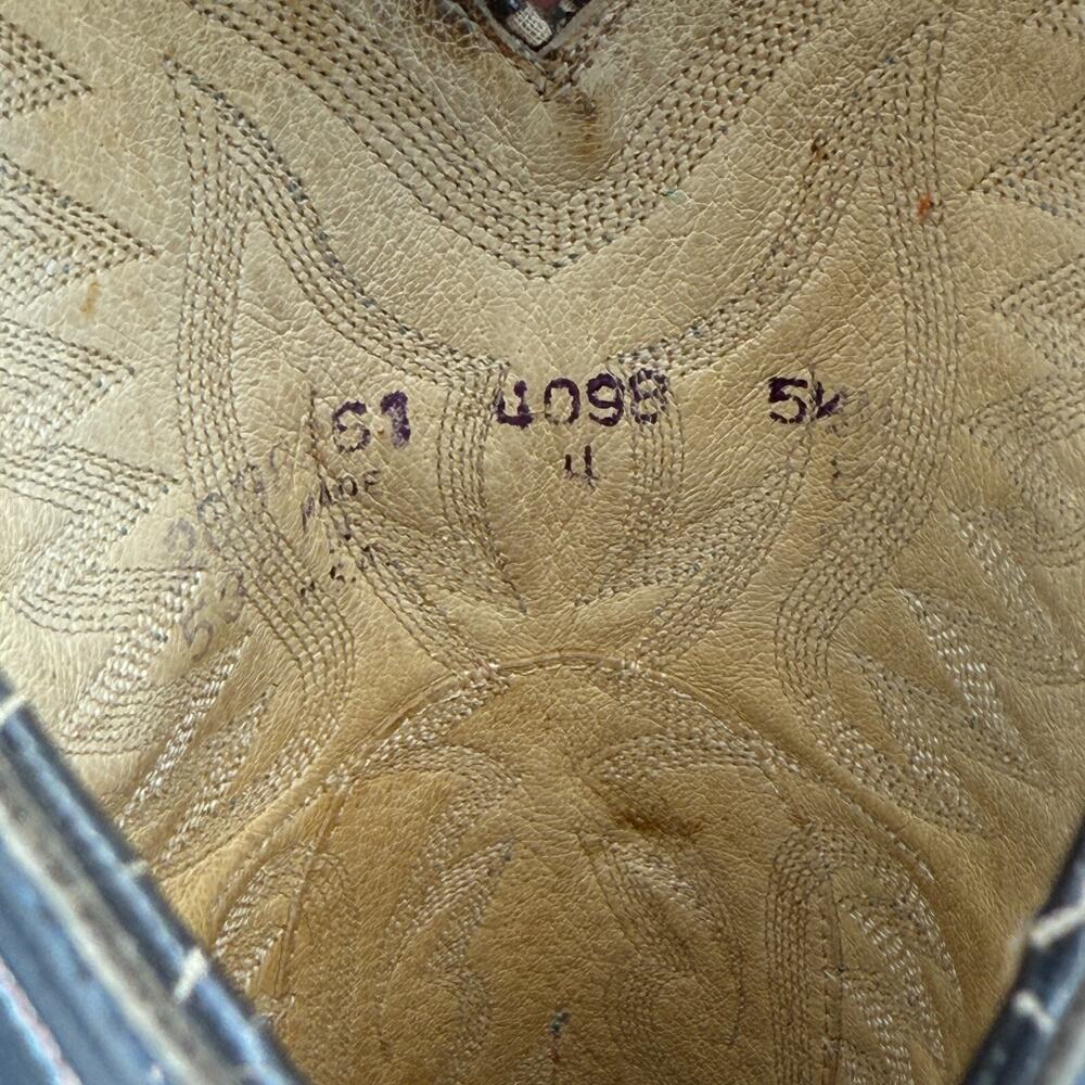 Dan Post Womens Cowboy Boots Sz 5.5 Blue Leather Western Snip Toe Festival Snake - Picture 7 of 11